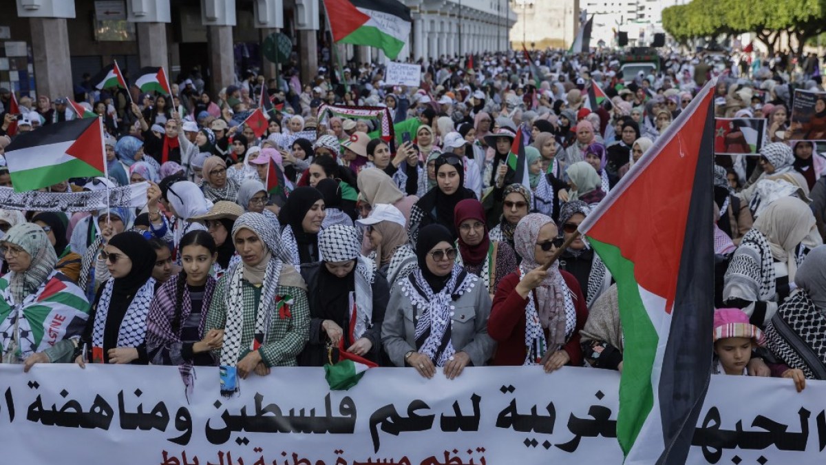 الاحتجاجات الجماهيرية في المغرب ضد حرب إسرائيل في غزة ودعم الولايات المتحدة | أخبار دونالد ترامب